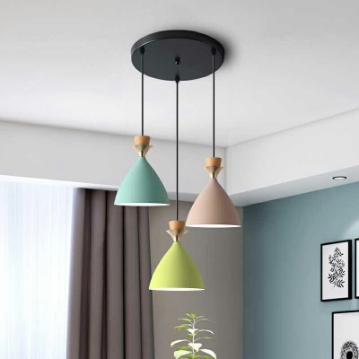 LED Contemporary Macaron Ceiling Light Simple Nordic Pendant Light Fixture for Living Room