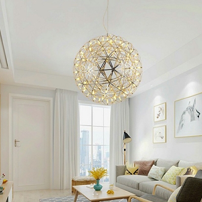 Metal Globe Chandelier Lighting Fixtures Minimalism Multi Pendant Light for Living Room
