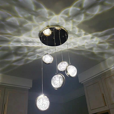 Modern Minimalist Ceiling Light Crystal Nordic Style Glass Flushmount Light