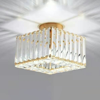 Modern Minimalist Ceiling Light Crystal Nordic Style Recessed Flushmount Light with Hole 3.9'' Dia