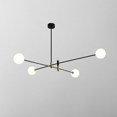 Modern Sputnik Chandelier Lamp White Glass Chandelier Light for Living Room