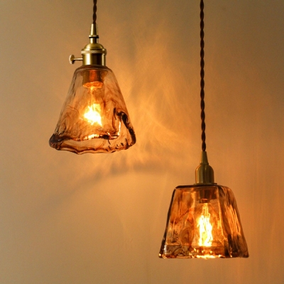 Simple Nostalgic Glass And Brass Retro  Hanging Light Fixtures  Bar Porch Hanging Ceiling Lights