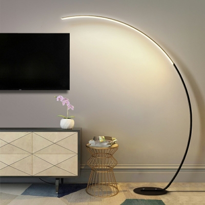 Twist Nightstand Lamp Modern Style Metal 1-Light Floor Lamp in Black