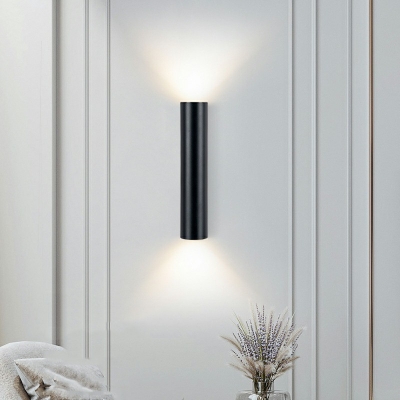 Up and Down Cylinder Shape Shade LED Wall Sconce Postmodern Metal Wall Mount Light
