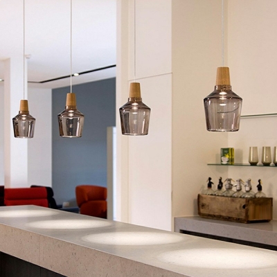 Vintage Glass Hanging Light Fixtures Industrial Suspension Pendant for Dinning Room