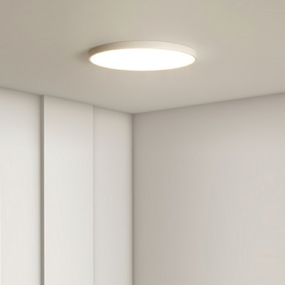 1 Light Contemporary Ceiling Light White Round Ceiling Fixture