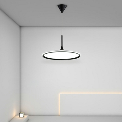 1-Light Pendant Lights Contemporary Style Dish Shape Metal Hanging Ceiling Light