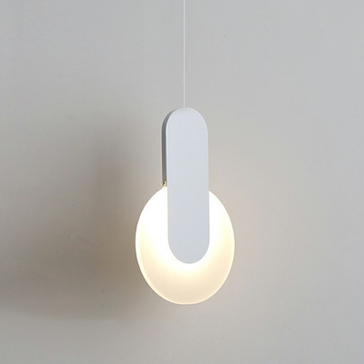 1-Light Pendant Lights Contemporary Style Round Shape Metal Hanging Ceiling Light