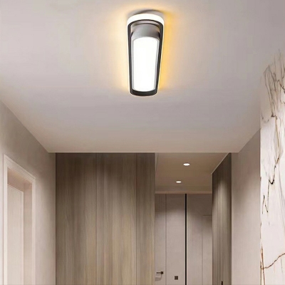 2 Light Flush Light Contemporary Oval Metal Flush Mount for Cloakroom