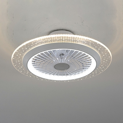 Acrylic Shade Flush Mount Ceiling Fan LED Modern Flush Mount Fan Lighting