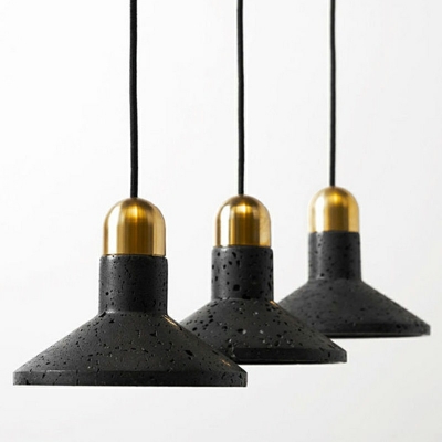 Metal Hemisphere Pendant Light Kit Modern Style 1 Light Hanging Ceiling Light in Black