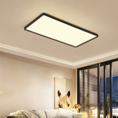 Modern Minimalistic Square Ceiling Light Metal LED Flush Light for Living Room