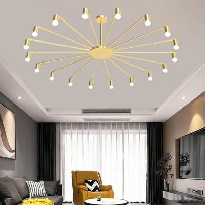 Postmodern Style Pendant Light Metal Cylinder Chandelier Light for Living Room