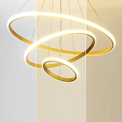 Ring Shape Chandelier Light Fixtures 3-Tier LED Hanging Pendant Lights