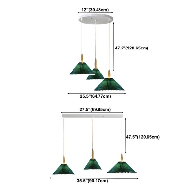 Wood Wide Flare Hanging Pendant Light Modern Style 1 Light Pendant Ceiling Lights in Green