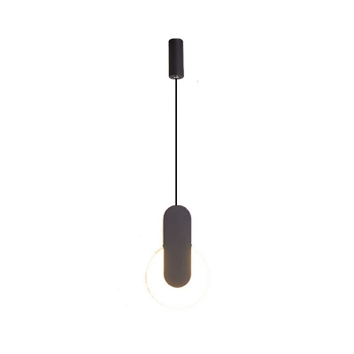 1-Light Pendant Lights Contemporary Style Round Shape Metal Hanging Ceiling Light