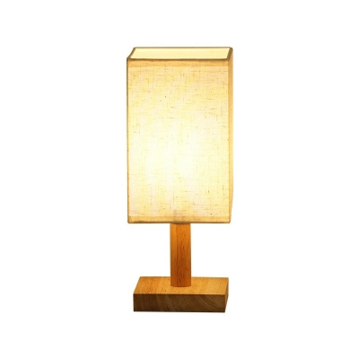 1-Light Table Lamp Contemporary Style Rectangle Shape Wood Nights Stand Lamp