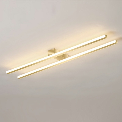 2 Light Contemporary Ceiling Light Linear Rubber Ceiling Fixture for Corridor