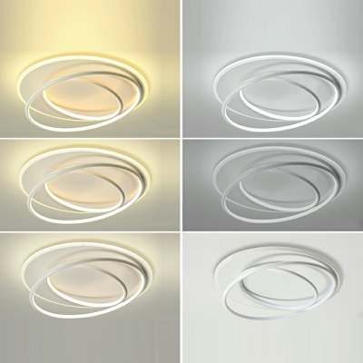 3-Light Ceiling Mount Chandelier Contemporary Style Ring Shape Metal Flush Light Fixtures
