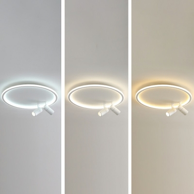 3 Light Contemporary Ceiling Light White Rubber Circle Ceiling Fixture