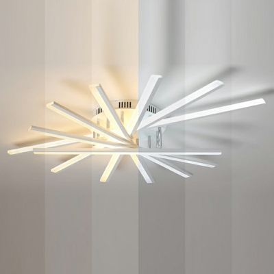 9 Lights Sputnik Flushmount Lighting Industrial Style Metal Flush Light Fixtures in White