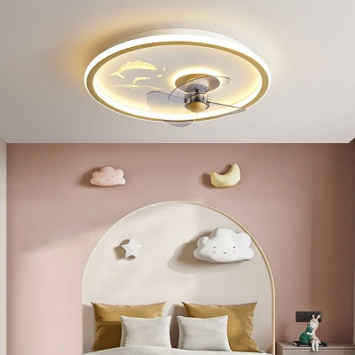 Bedroom Ceiling Fan Flush Mount Lighting Fixtures Boy Girl Room Flushmount Lighting