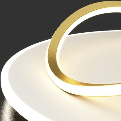 Contemporary Irregular Ring Flush Mount Light Fixtures Metal Led Flush Light for Bedroom