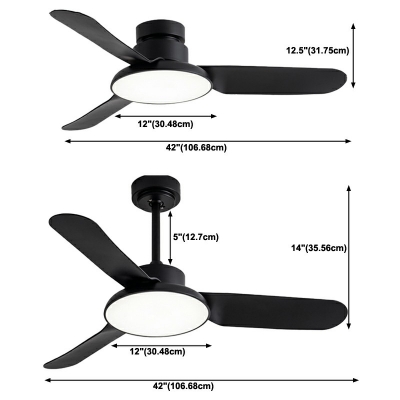 Contemporary Metal Ceiling Fan Light Bedroom Ceiling Mounted Fixture