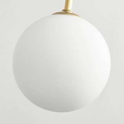 Contemporary Style Chandelier Lamp White Glass Globe Chandelier Light for Living Room