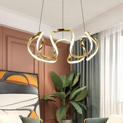 Contemporary Twist Chandelier Lamp Metal Chandelier Light for Dining Room