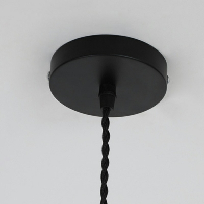 Drum Down Lighting Modern Style Stone 1-Light Pendant Lighting in Black
