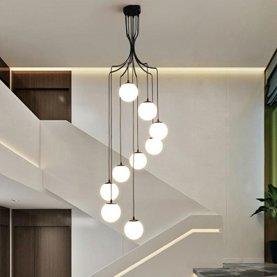 Glass Multi-head Modern Living Room Loft Hanging Light Fixtures Hanging Ceiling Lights