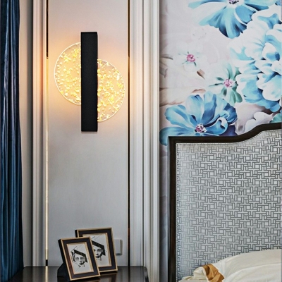 Metal Sconce Light Fixture with Acrylic Shade LED Wall Mounted Lighting for Bedroom