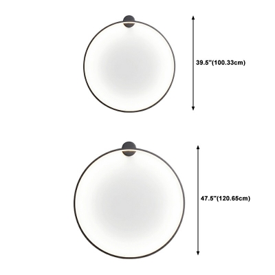 Metal Wall Sconce Lighting LED Ring Shape Wall Mounted Light Fixture in Black
