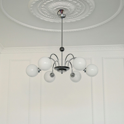 Modern Chandelier Lights with White Glass Shade 7.9