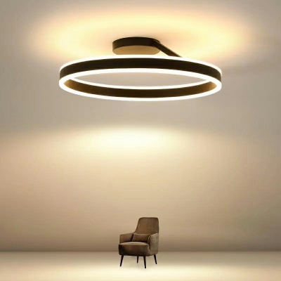 Modern Minimalist Semi Flush Mount  Nordic Style Acrylic Flushmount Light for Living Room and Bedroom