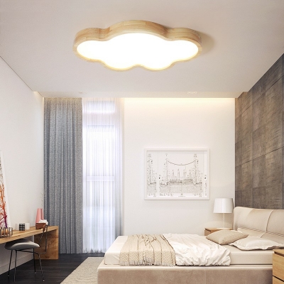Modern Wood Flush Mount Ceiling Light Metal Ceiling Light for Living Room
