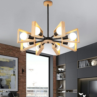 Nordic Style Chandelier Glass Wood Chandelier for Dining Room