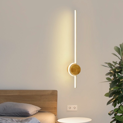 Simplicity Linear Wall Lighting Fixtures Metal and Wood Wall Mounted Light Fixture