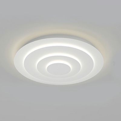 1 Light Contemporary Flush Light White Round Acrylic Flush Mount