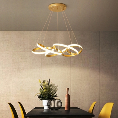 1-Light Hanging Light Fixtures Minimalism Style Geometric Shape Metal Chandelier Lights
