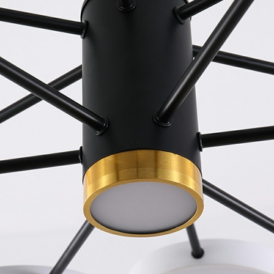 11 Lights Sphere Pendant Light Kit Modern Style Metal Chandelier Lights in Black