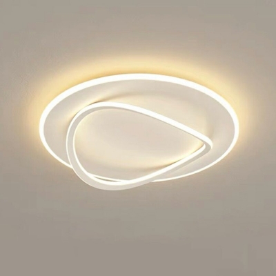 2 Light Contemporary Ceiling Light Circle Acrylic Ceiling Fixture for Bedroom