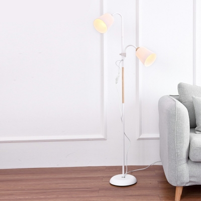 2 Light Contemporary Floor Lamp Macaron Metal Floor Lamp for Living Room