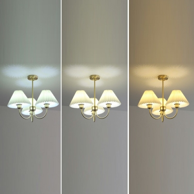 6-Light Hanging Light Fixtures Contemporary Style Cone Shape Metal Chandelier Lights