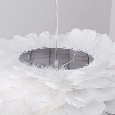 Contemporary E27 Chandelier Lights Feather Bedroom Chandelier