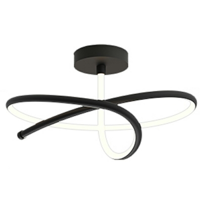Contemporary Irregular Round Semi Flush Mount Light Fixtures Acrylic and Metal Led Flush Light