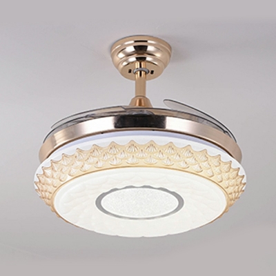 Contemporary Metal Ceiling Fan Light LED Light for Living Room