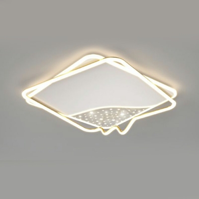 Contemporary Metal Flush Mount Ceiling Light LED Light for Living Room
