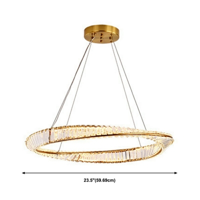 Contemporary Style Chandelier Lamp Crystal Circle Chandelier Light